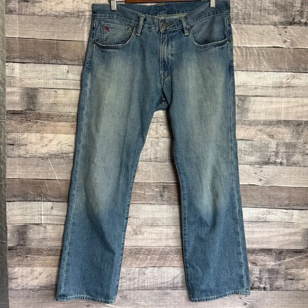 Polo Ralph Lauren Classic 867 Jeans Mens 32x30 Blue Med Weash Straight Leg